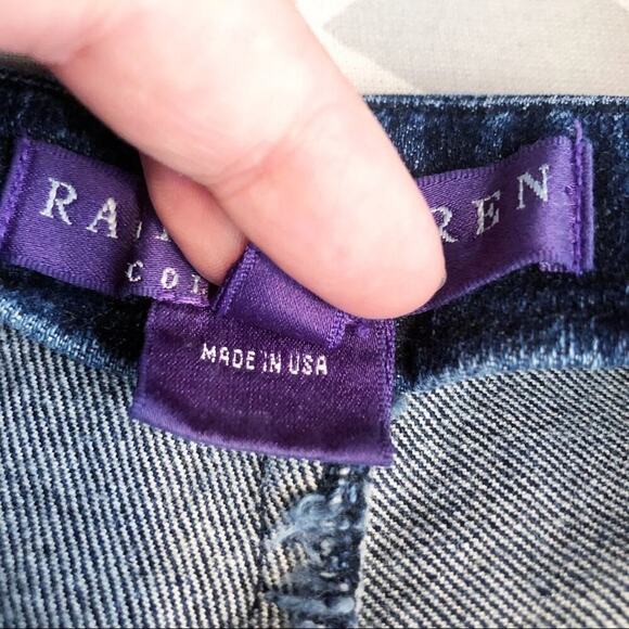 Vintage RALPH LAUREN Collection Stacked Ruched Low Rise Jeans Bareback 90s - Picture 10 of 10